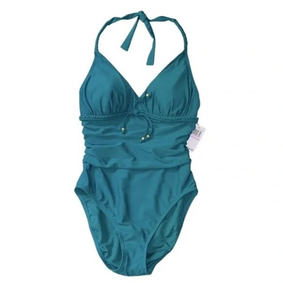 BLEU Rod Beattie Tropic Thunder One Piece Halter Swimsuit sz 6 - Picture 1 of 3
